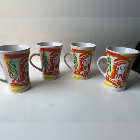 Vintage Nescafé bistro cafe scene coffee mugs - Picture 5 of 7